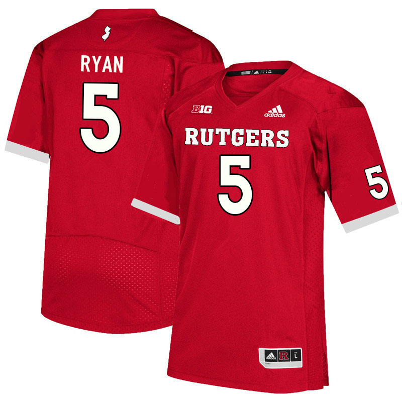 Men #5 Sean Ryan Rutgers Scarlet Knights College Football Jerseys Sale-Scarlet - Click Image to Close